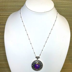 SS Round Gem with chain.
